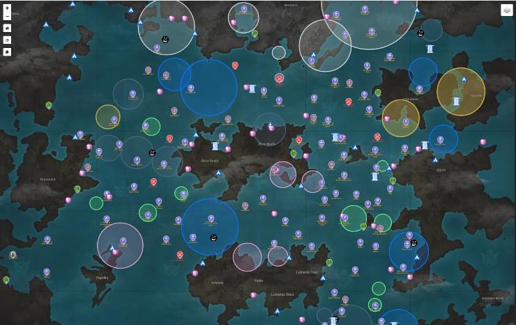 Интерактивная карта мира на русском языке игры Лост Арк 2.0